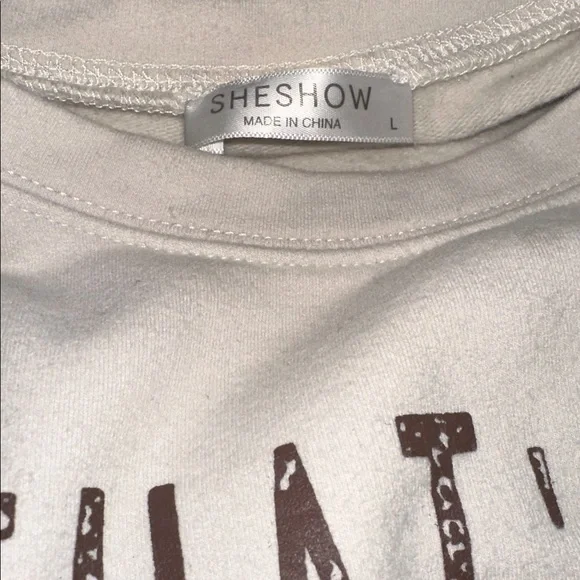 That’s A Horrible Idea. What Time?Beige Graphic Sweatshirt Large - Picture 5 of 5